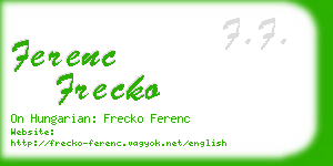 ferenc frecko business card